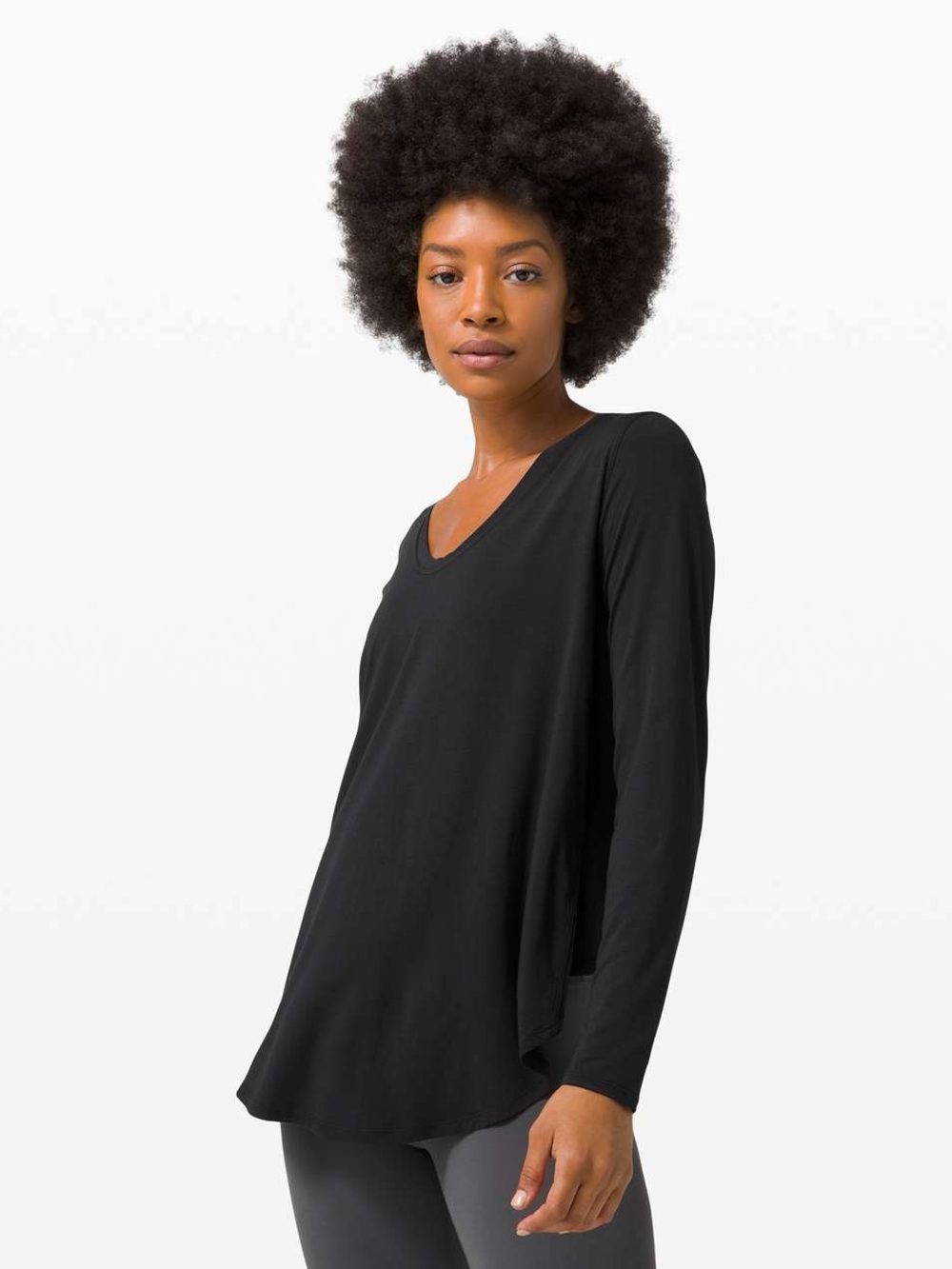 Lululemon Up for a Down Time Women's Black V‑Neck Long Sleeve Top